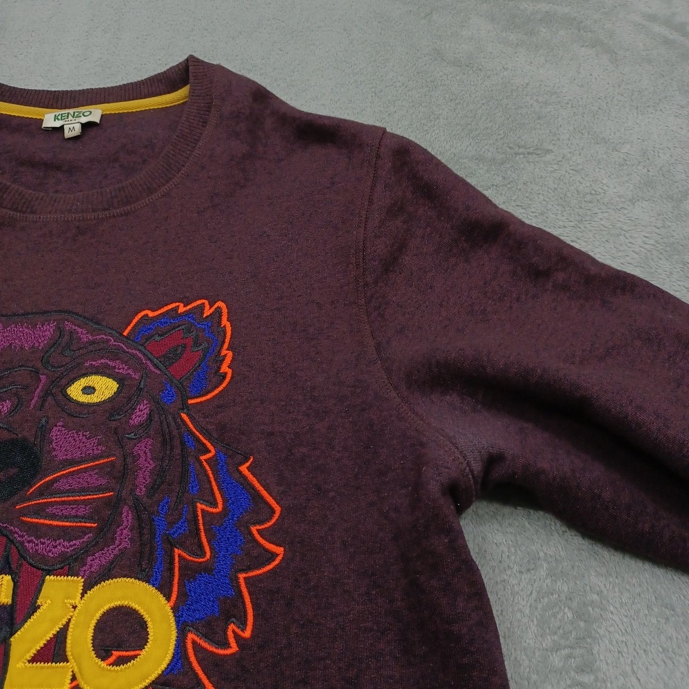 Kenzo Paris Sweater Womens Medium Red Lion Embroidered Pullover Crew Neck - Picture 3 of 9